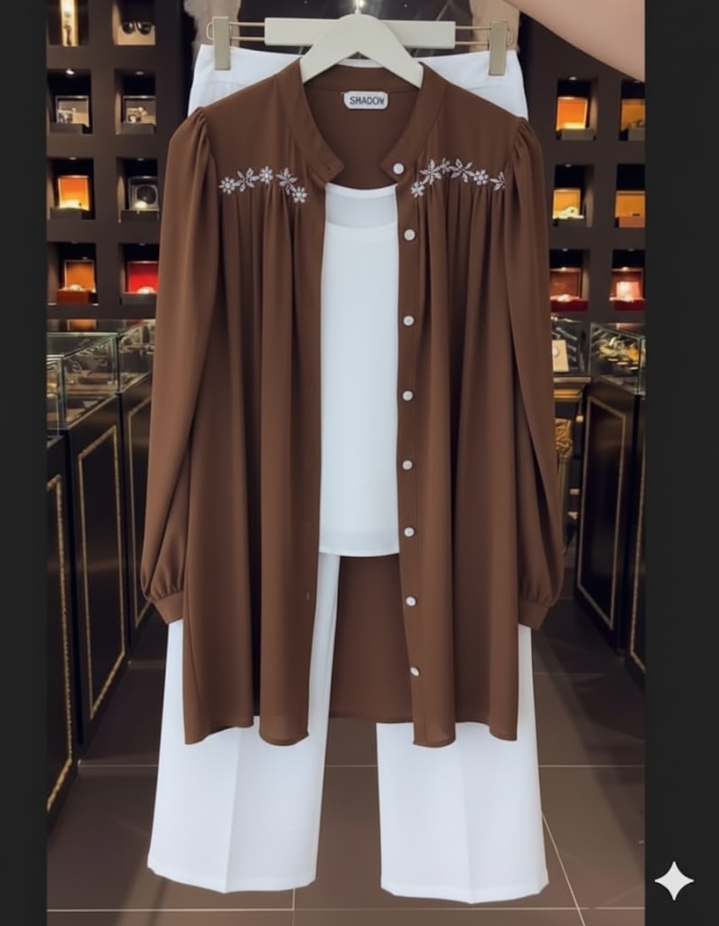 Mocha Floral 3-Piece Modest Wear Set