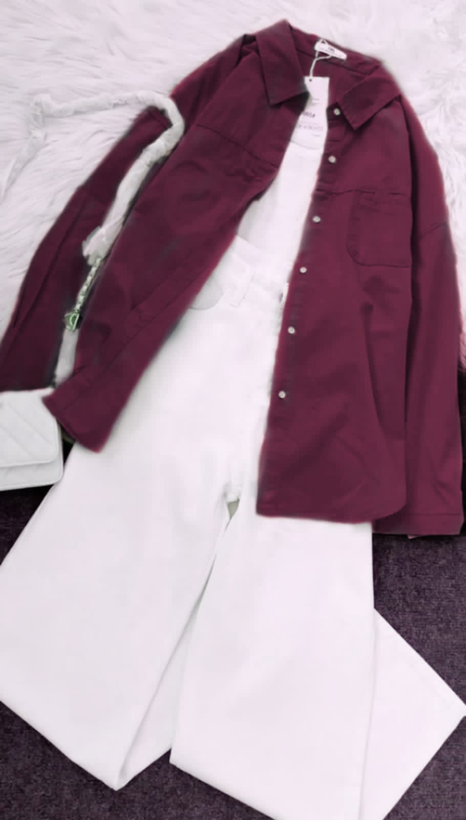 Burgundy Button-Down Co-ord Set