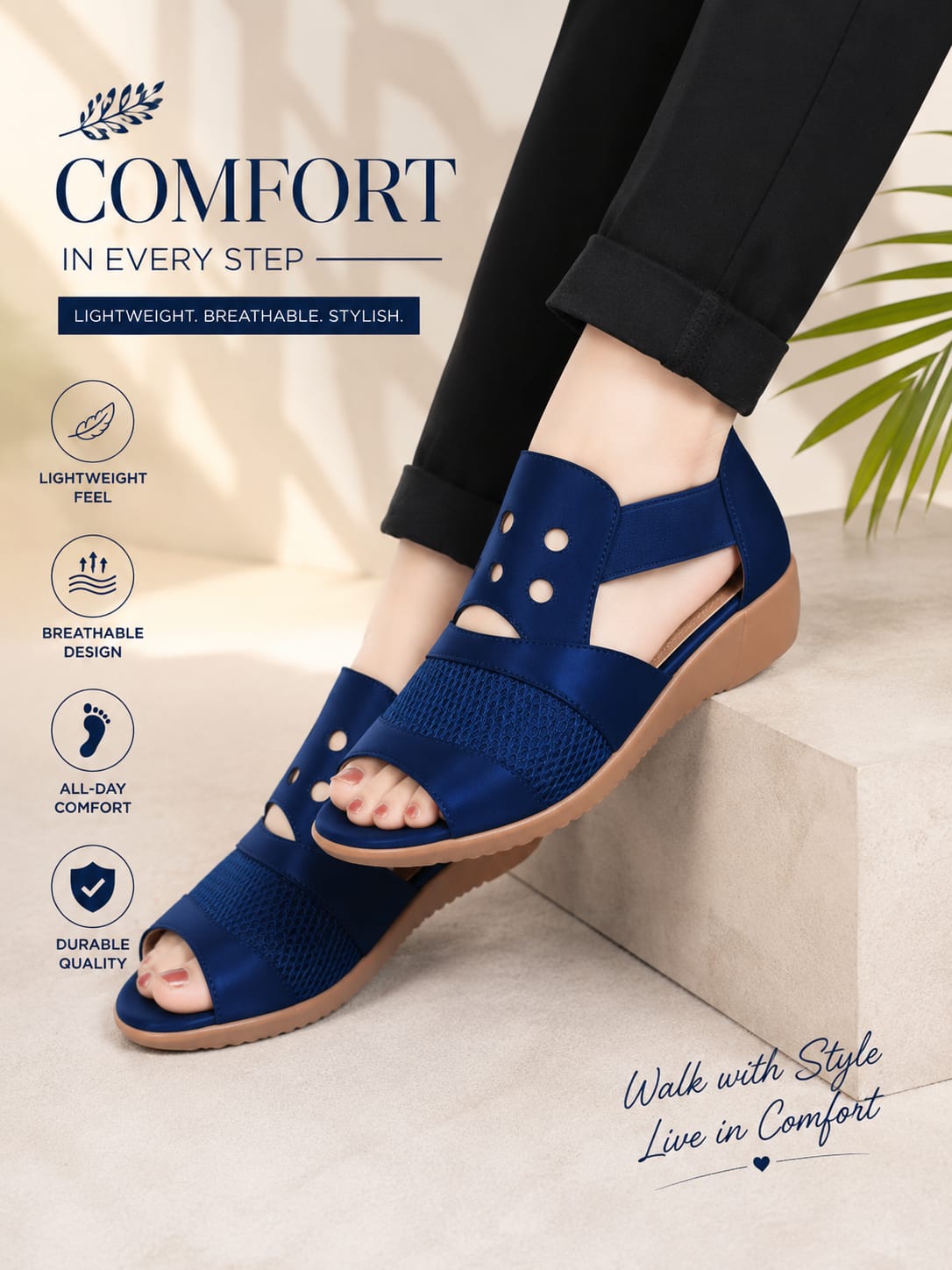 Women's Breathable Comfort Wedge Sandals