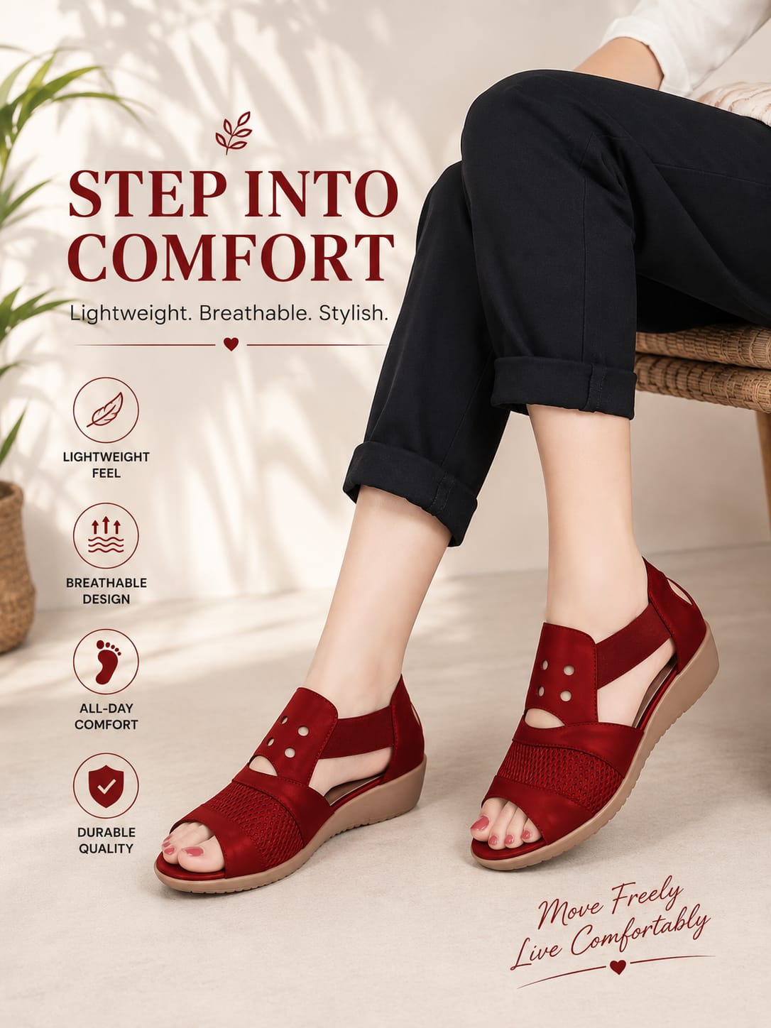 Women's Breathable Comfort Wedge Sandals