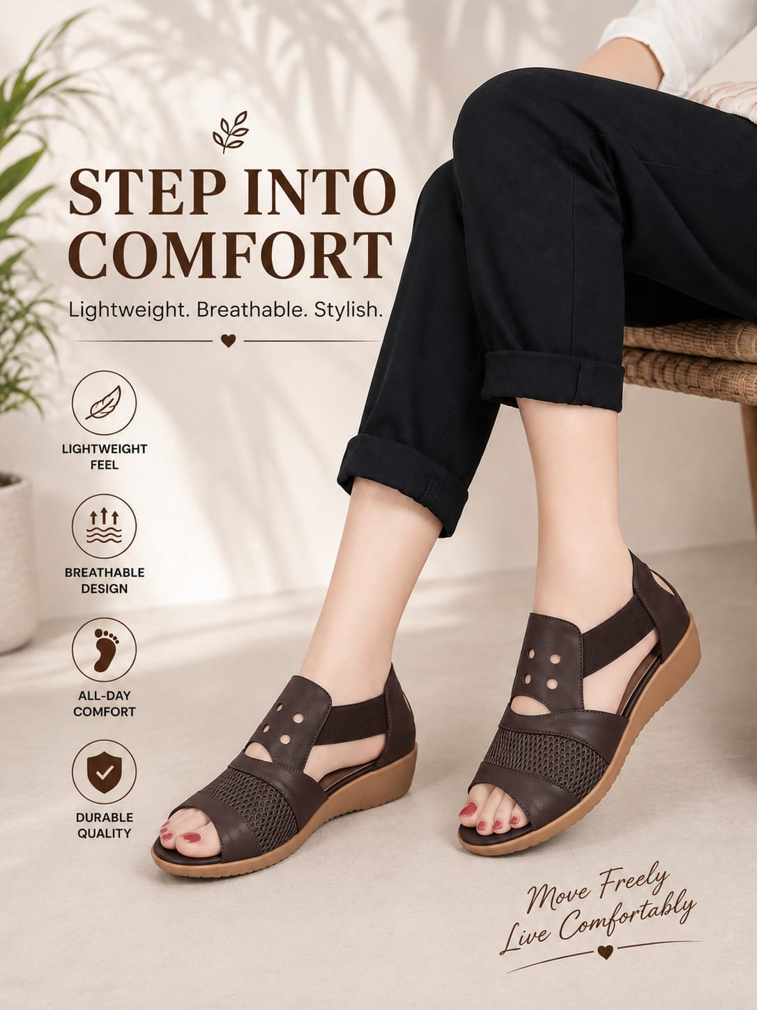 Women's Breathable Comfort Wedge Sandals
