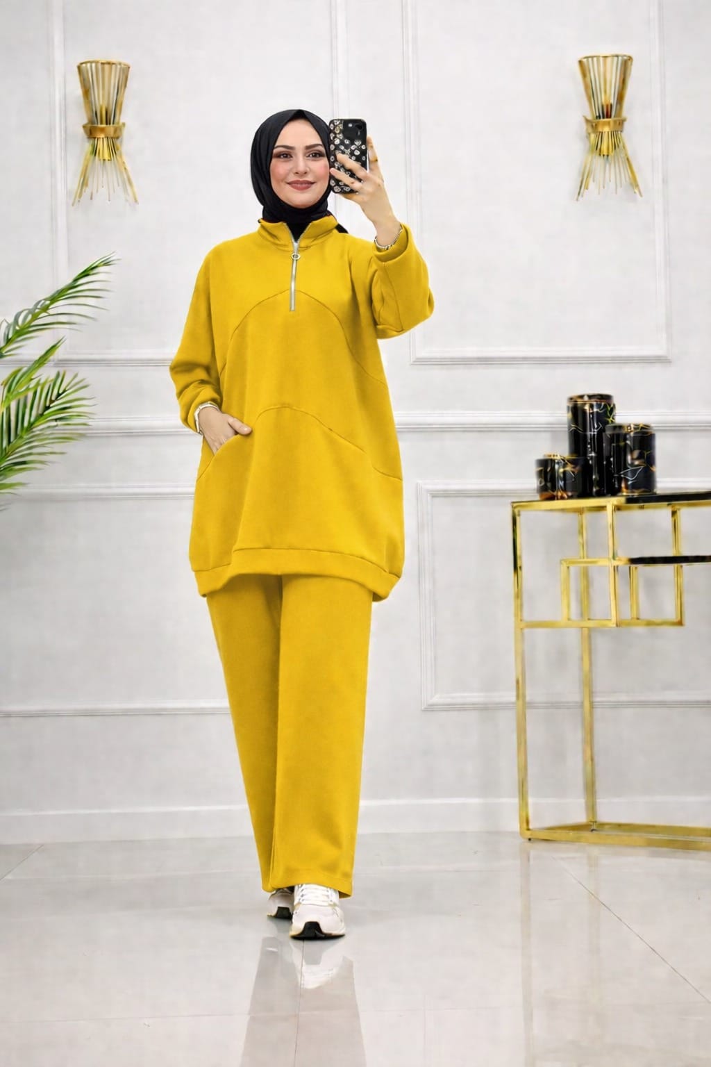 2-Piece Mustard Yellow Winter Tracksuit
