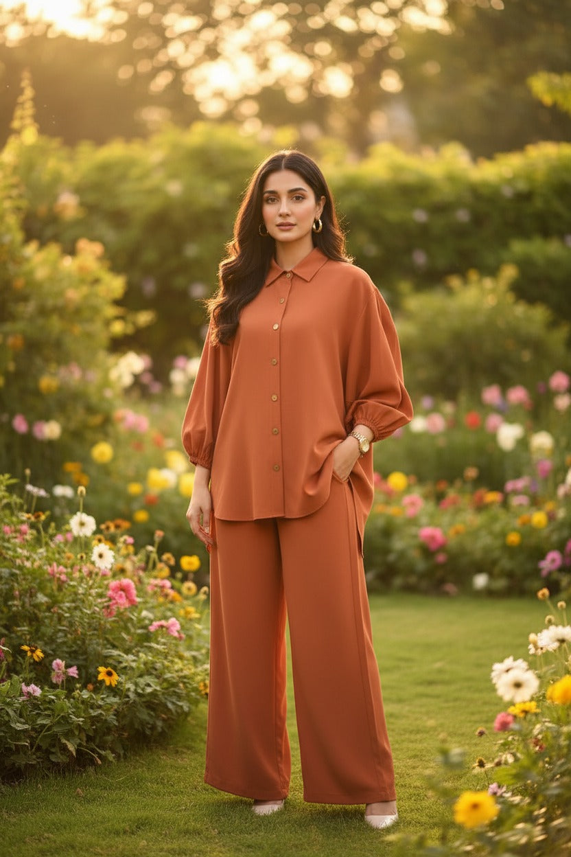 Mint Ruffle Collar Tunic & Trouser Set