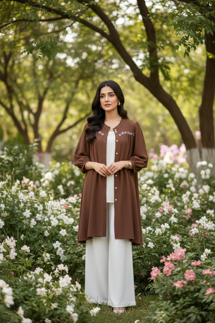 Mocha Floral 3-Piece Modest Wear Set