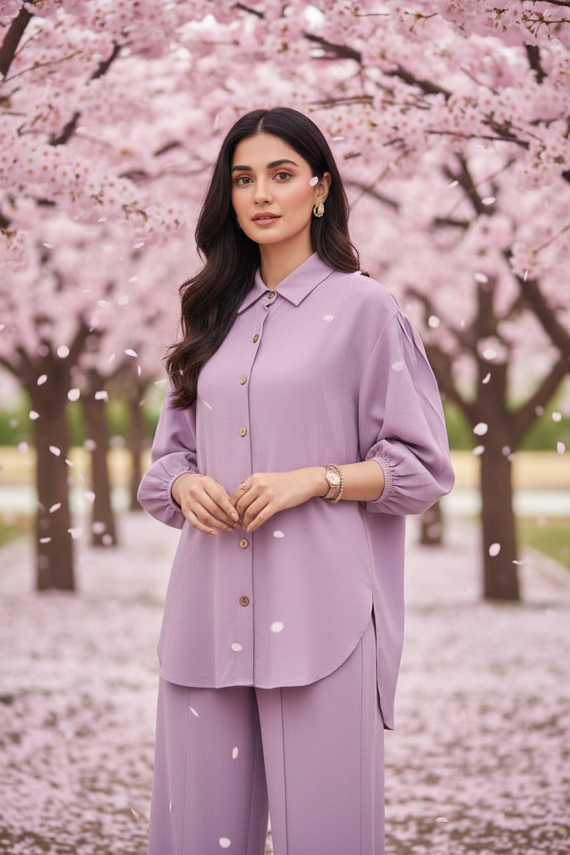 Mint Ruffle Collar Tunic & Trouser Set